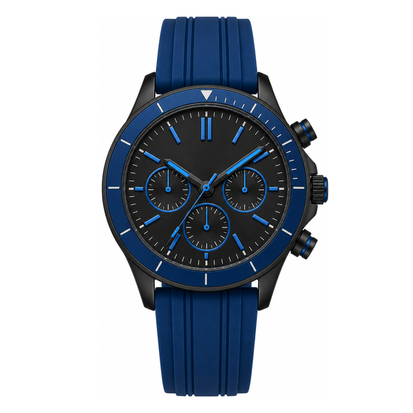 Blue Black Chronograph Watch