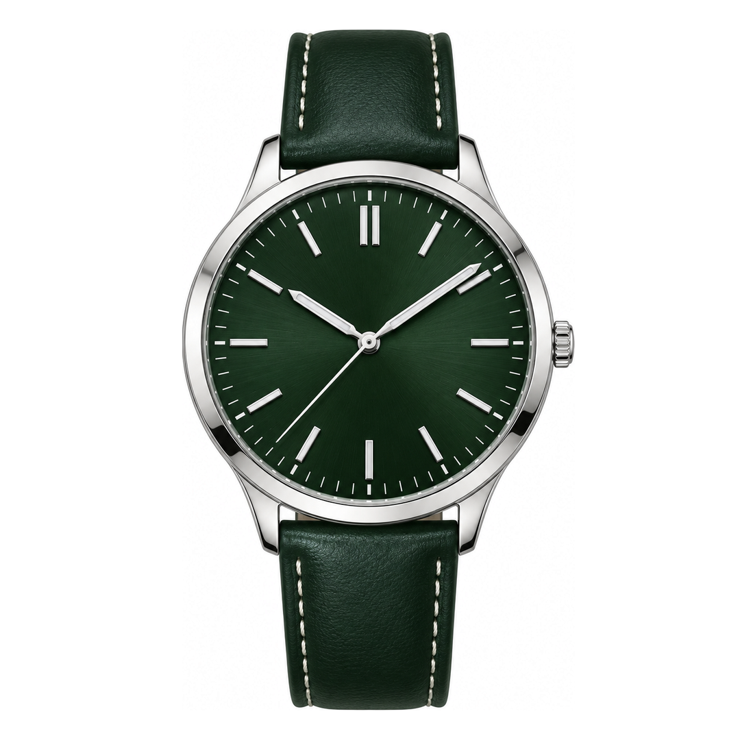 Forest Green Leather Watch