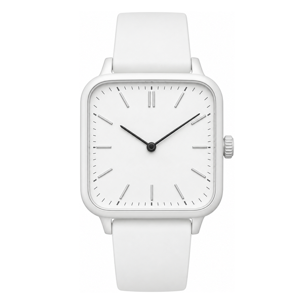 White Square Minimal Watch