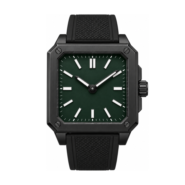 Green Black Square Sport Watch