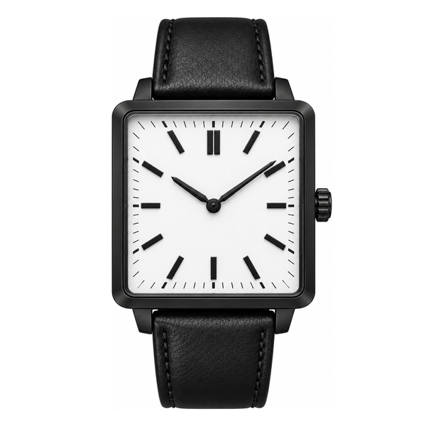 Black White Square Watch