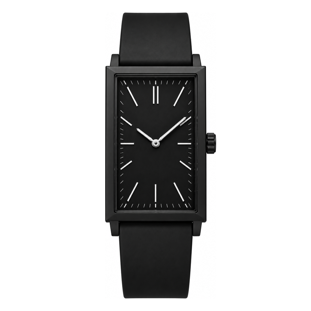 Matte Black Rectangle Watch