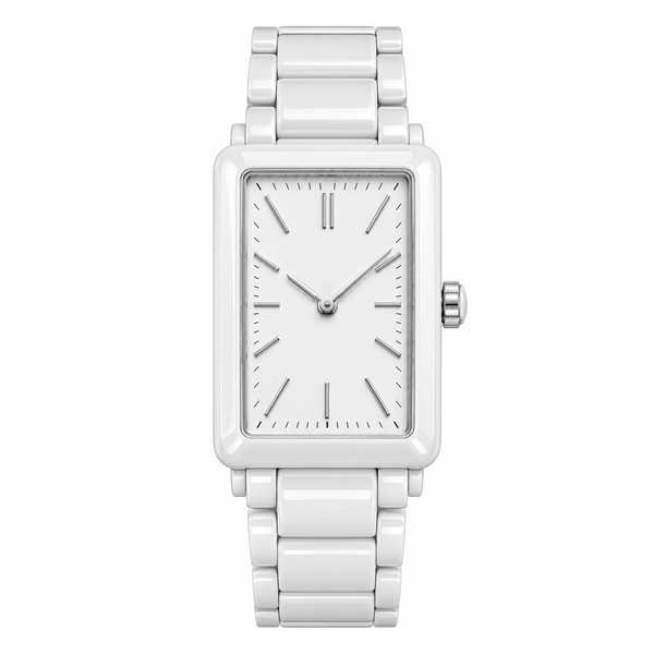 White Ceramic Rectangle Watch